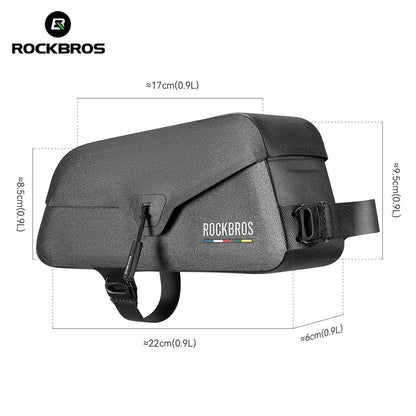 ROCKBROS Waterproof Bicycle Top Tube Bag Lightweight Bike Frame Pack Durable Cycling Storage Bag for Mountain and Road Bikes