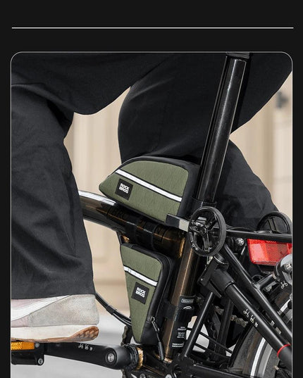 ROCKBROS Bicycle Bag Ultralight Top Front Tube Frame Triangle Bag for Brompton Bike 0.8L Lengthened Design Bike Bag Accessories