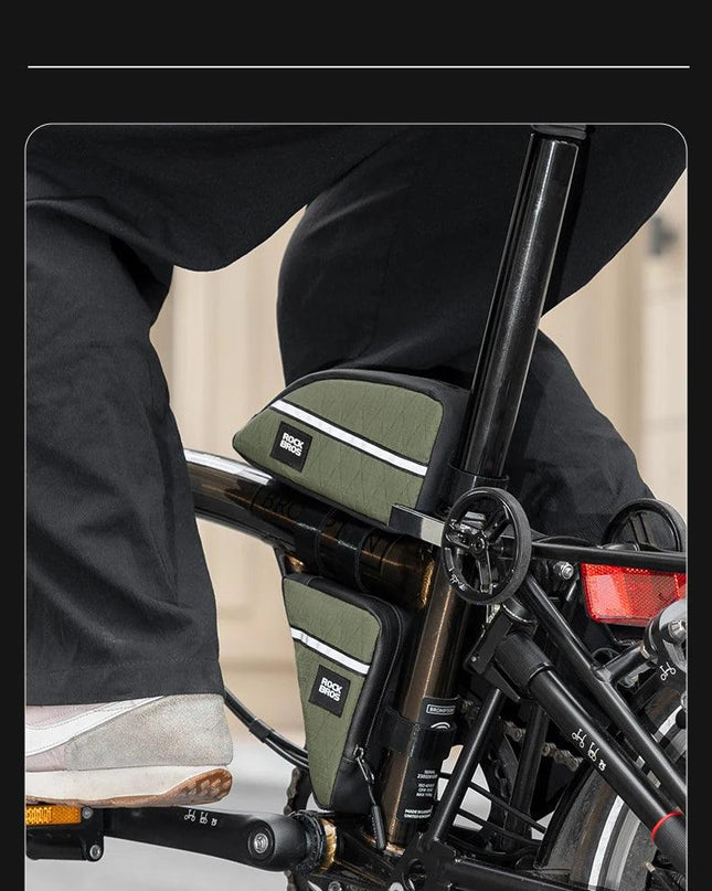 ROCKBROS Bicycle Bag Ultralight Top Front Tube Frame Triangle Bag for Brompton Bike 0.8L Lengthened Design Bike Bag Accessories