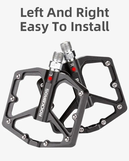 ROCKBROS Bike Pedals Aluminum Alloy Anti-slip Bicycle Pedals Ultralight Sealed Bearing One-piece MTB Road Mountain Cycling Pedal