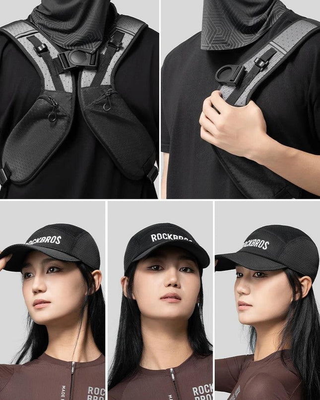 ROCKBROS Breathable Mesh Baseball Cap Summer Cool Quick Dry Hat Golf Tennis Cap Men Women For Outdoor Sports Cycling Running Hat