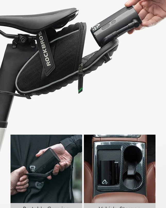 ROCKBROS Mini Pump 150psi Portable Riding Bicycle Electric Air Pump 5V2A Type-C Outdoor Portable  MTB Road Bike Motorcycle Pumps