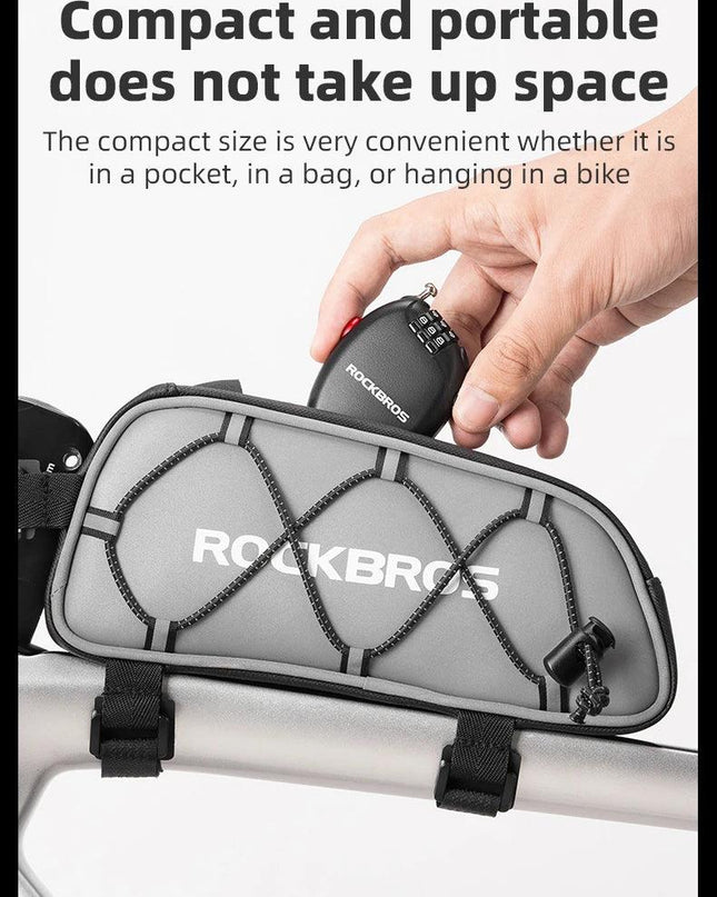 ROCKBROS Bicycle Lock Anti-theft Portable Lightweight 3-Digit Password Cable Lock Helmet Lock Chain Backpack Bike Accessories