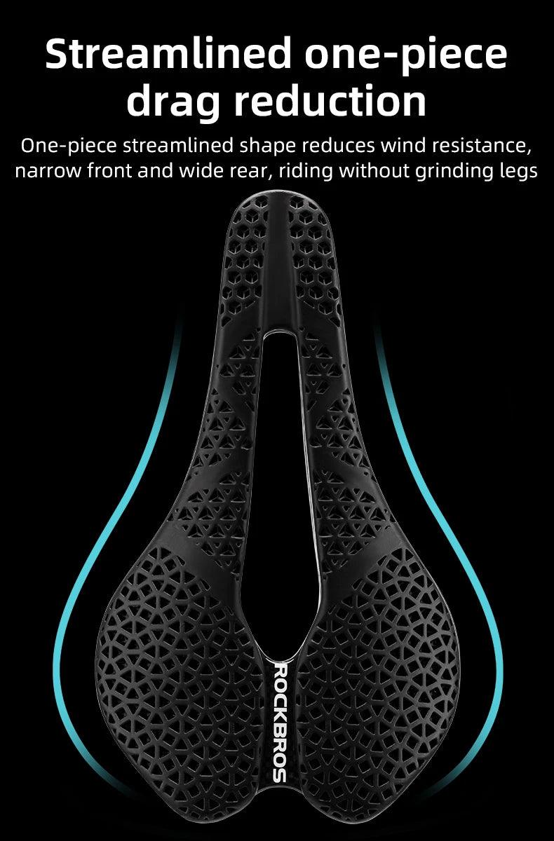 ROCKBROS 3D Printed Bicycle Carbon Saddle Ultra-Light Shock-Absorption MTB Road Profession Racing Bicycle Cycling Saddle