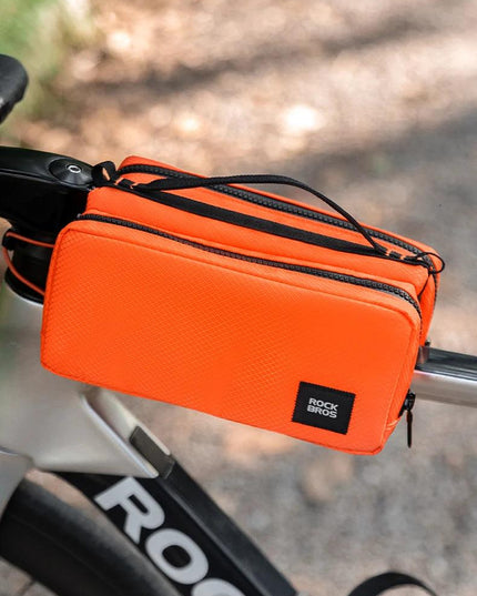 ROCKBROS Bicycle Top Tube Bag 2L Capacity Scratch-Resistant Road Mountain Bike Frame Bag Cycling Tools Bag Stable Elastic Band