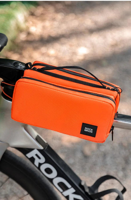 ROCKBROS Bicycle Top Tube Bag 2L Capacity Scratch-Resistant Road Mountain Bike Frame Bag Cycling Tools Bag Stable Elastic Band