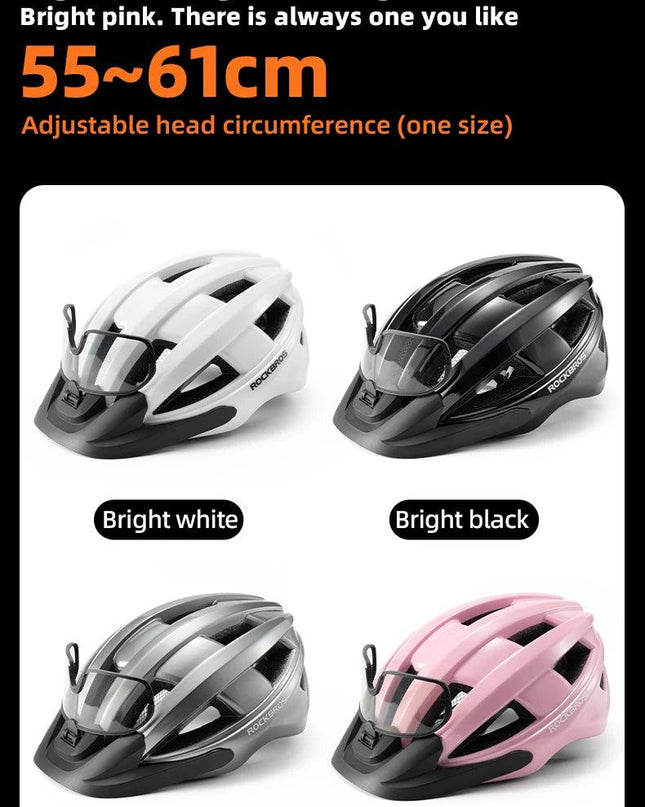 ROCKBROS Ultra-Light Cycling Helmet Taillight Magnetic Goggles Integrated Bicycle Helmet High Quality Protection Mtb Road