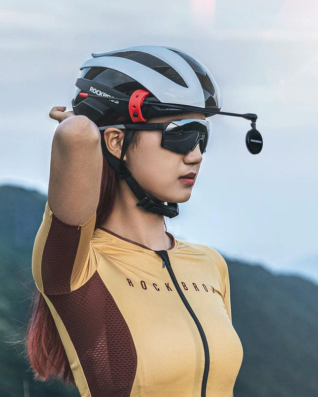 ROCKBROS Bicycle Helmet Rearview Mirror 360 Degree Rotatable Flexible Aluminum Safety Motorcycle Helmet Adjustable Riding Mirror