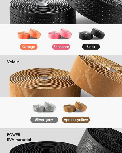 ROCKBROS Road Bike Handlebar Tapes Anti-slip PU EVA Breathable Shock Absorbing Cycling Strap Wear-Resistant Strap Accessories