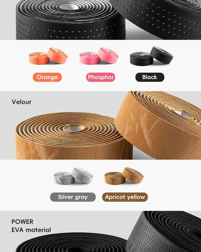 ROCKBROS Road Bike Handlebar Tapes Anti-slip PU EVA Breathable Shock Absorbing Cycling Strap Wear-Resistant Strap Accessories