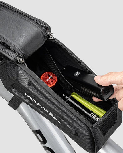 ROCKBROS Bike Bag 1.7L Phone Bag Waterproof Front Frame Cycling Bag Touch Screen Case Holder Hard Shell Bike Bag Mtb Accessories