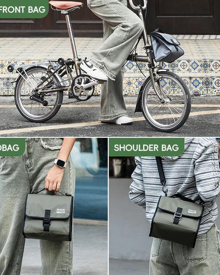 ROCKBROS Foldable Bag Insulated Bike Handlebar Bag Multi Functional 4-7L High Large Capacity Front Bag for Folding Bike