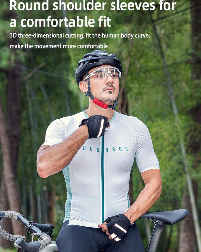 ROCKBROS Cycling Jersey MTB T-shirt Mountain Bike Men's Wear Summer Clothes High-Quality With YKK Zipper Sportswear Breathable