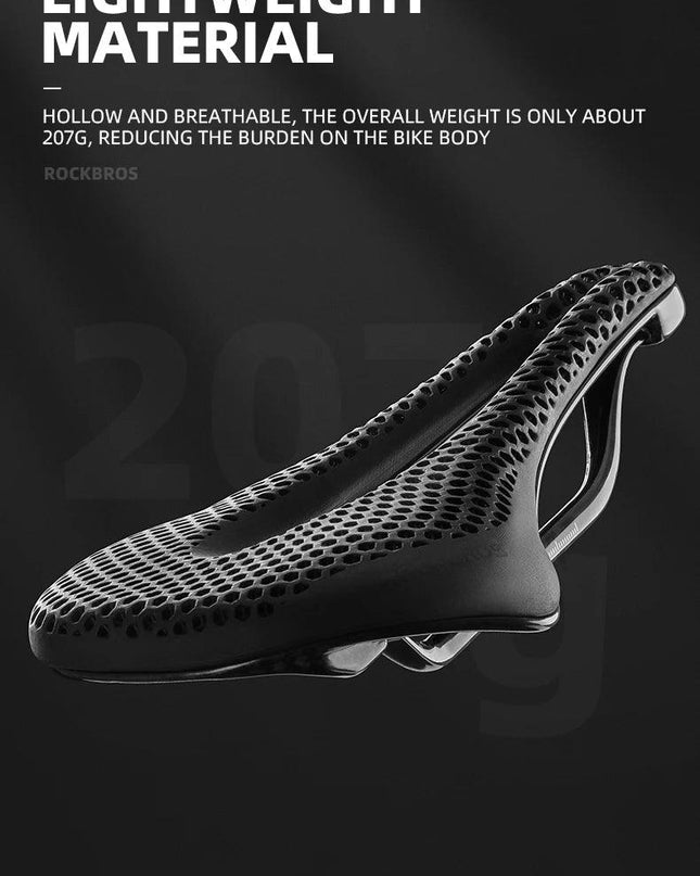 ROCKBROS Ultralight Bicycle Saddle 3D Printing Integrated Zonal Shock Absorption Comfortable MTB Road Bike Seat Spare Parts