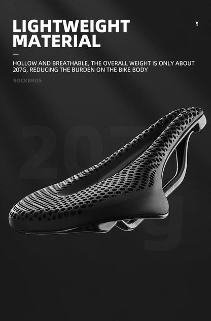 ROCKBROS Ultralight Bicycle Saddle 3D Printing Integrated Zonal Shock Absorption Comfortable MTB Road Bike Seat Spare Parts