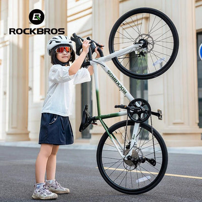 ROCKBROS Road Bike Student Teenager 22 inch Aluminum Frame Bike 10 Speed Disc Brake Bicycle Lightweight City Bike