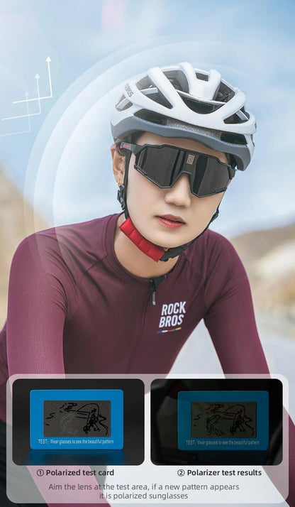 ROCKBROS Sunglasses Polarized Cycling Glasses Electronic Color Change Glasses UV400 Safety Bike Bicycle Eyewear Sports Goggles