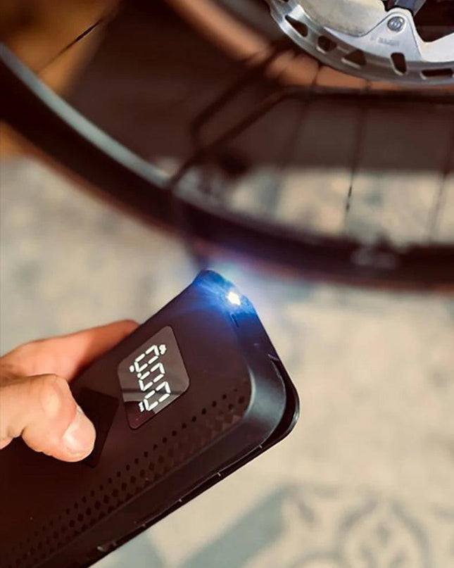 ROCKBROS Air Pump for Car Electric Bike Motorcycle 150PSI Type-C Tire Inflator Portable Air Compressor with LCD Digital Display