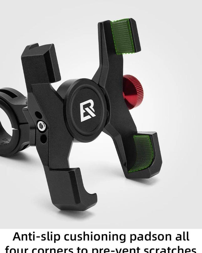 ROCKBROS Bike Phone Holder Aluminum Alloy Material Bracket Anti-slip Cushioning Pads 4.7-7.09 inch Mobile Phone Stand Shockproof