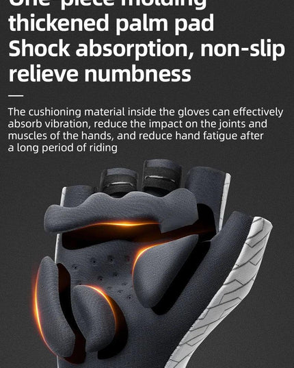 ROCKBROS Cycling Gloves Sunscreen Breathable MTB Road Bike Gloves Shock Absorption Non-slip Gloves Outdoor Thickened Palm Pad
