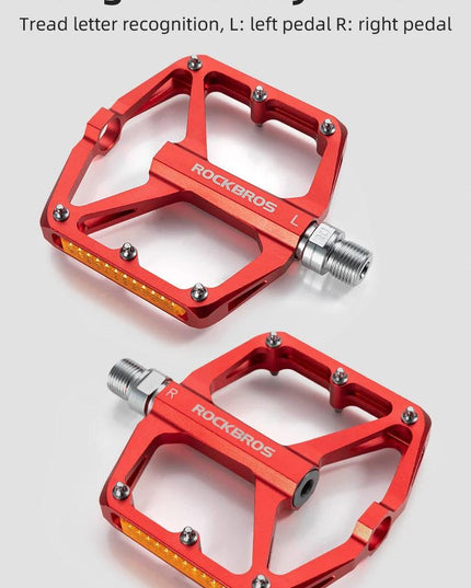 ROCKBROS Bicycle Pedals Save Effort Aluminum Alloy Anti-slip MTB Road Mountain Reflective Bearing Cycling Pedals Bike Accessory