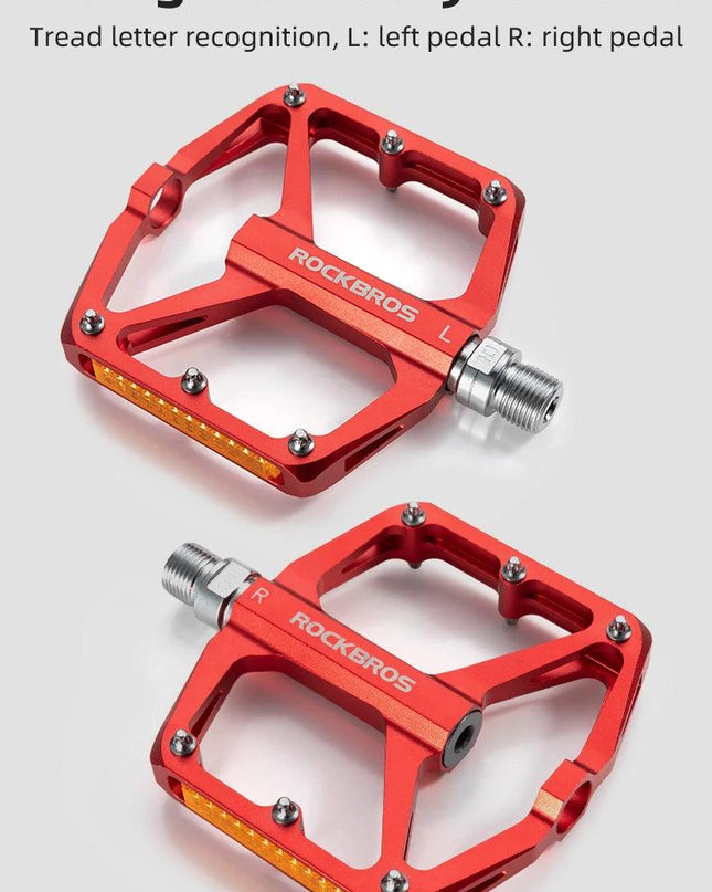 ROCKBROS Bicycle Pedals Save Effort Aluminum Alloy Anti-slip MTB Road Mountain Reflective Bearing Cycling Pedals Bike Accessory