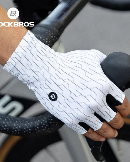 ROCKBROS Cycling Gloves Sunscreen Breathable MTB Road Bike Gloves Shock Absorption Non-slip Gloves Outdoor Thickened Palm Pad