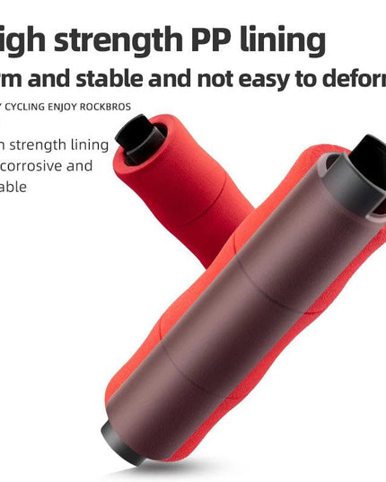 ROCKBROS Bamboo Joint Handlebar Grips EVA MTB Bike With Dust Plug Soft Ultralight Bicycle Handle Alloy Cycling Accessories