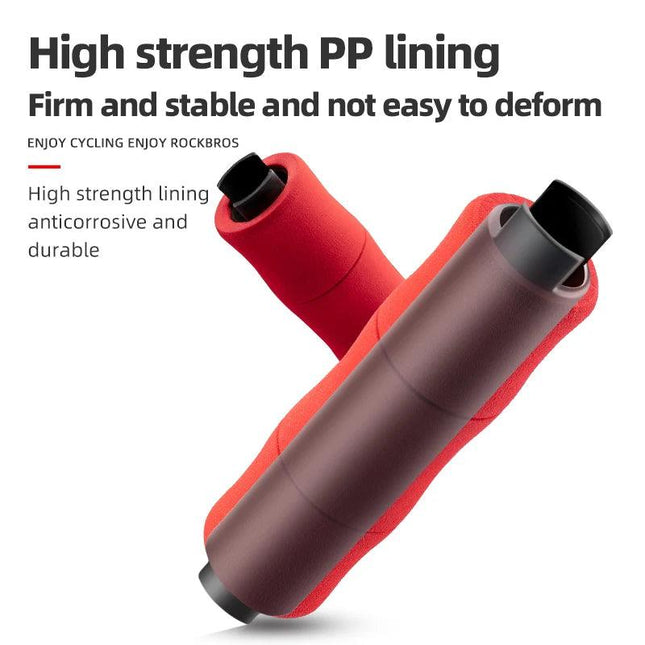 ROCKBROS Bamboo Joint Handlebar Grips EVA MTB Bike With Dust Plug Soft Ultralight Bicycle Handle Alloy Cycling Accessories