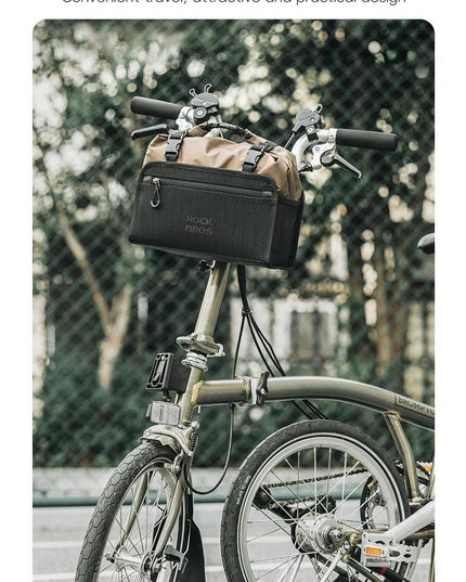 ROCKBROS Bike Front Frame Bag 5.5L Large Capacity Adjustable Handlebar Bag Portable Shoulder Bag Reflective Cycling Packing