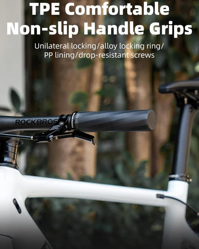 ROCKBROS MTB Handlebar Grips Unilateral Locking Shock-Absorbing Anti-Slip TPE Comfortable Mountain Handle Grips Bike Accessories
