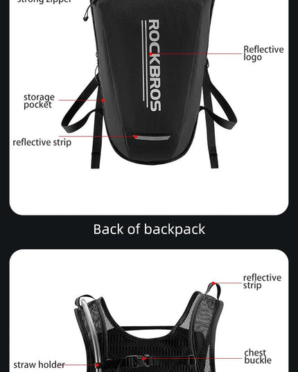 ROCKBROS Water Bladder Water Reservoir New Riding Water Bag Hydration Backpack 2L Reflective Stable Running Bag Vest Backpack