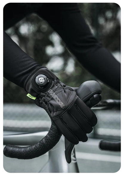 ROCKBROS Warm Bicycle Gloves Outdoor Touch Screen Winter Gloves Windproof Motorcycle Scooter Ski Anti-slip Thermal Bike Glove