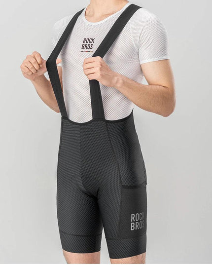 ROCKBROS Cycling Bib Shorts Classic Men Bike Pants Ciclismo Bicycle Shorts Pockets Outdoor Breathable Reflective Tights Shorts