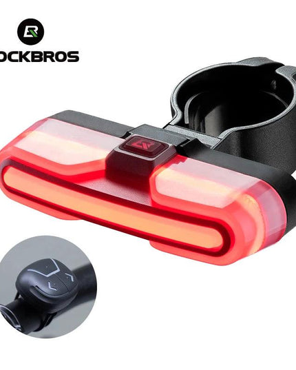 ROCKBROS Bicycle Smart Rear Light Type-C Charging IPX6 Brake Sensor Auto Stop Cycling Taillight Warning Light Bike Accessories