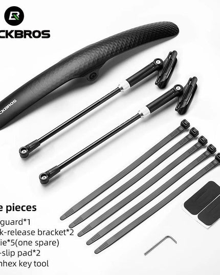 ROCKBROS Bike Mudguard Adjustable Bike Fender PP Plastic Mudguard Suitable For Road Cycling Toughness Quick Release Protector