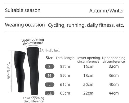 ROCKBROS Winter Leg Warmers Cycling Sports Leg Warmer Men's Women's Breathable Nylon anti-slip Legging Running Bodybuilding