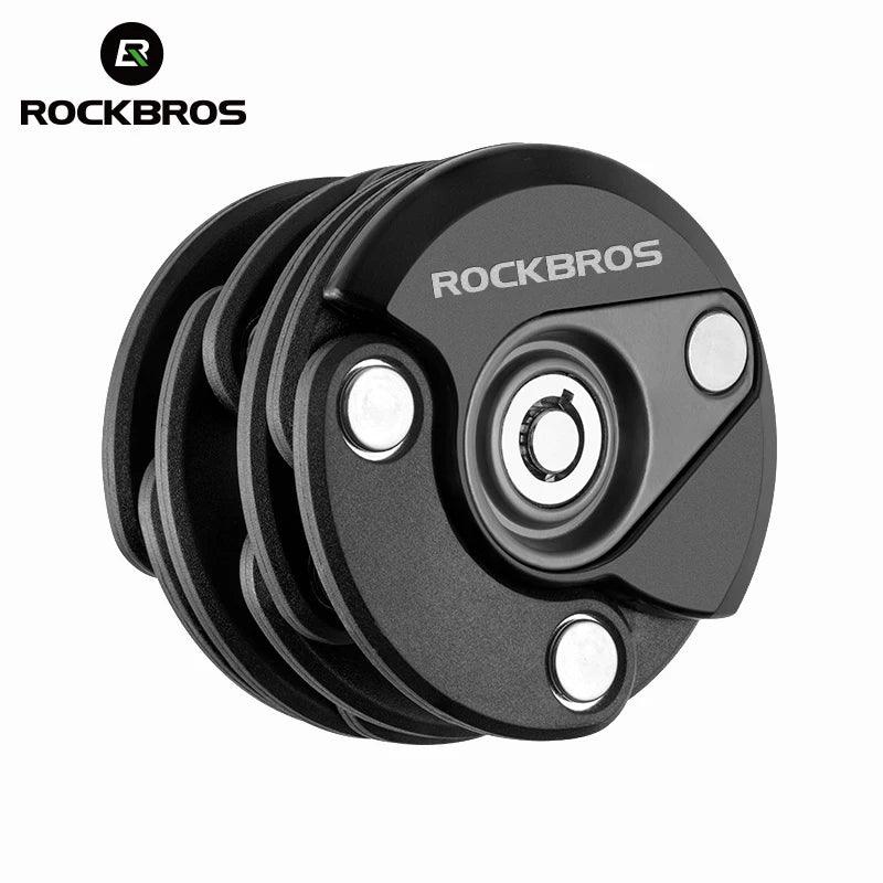 ROCKBROS Bike Lock With Keys Bicycle Lock High-Security Anti-Theft Portable Cycling Chain Lock With Mount Bracket Accessories