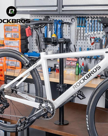 ROCKBROS Bike Repair Rack Desktop Professional Bicycle Wheel Truing Stand 360° Rotation Adjustable Maintenance Storage Stand