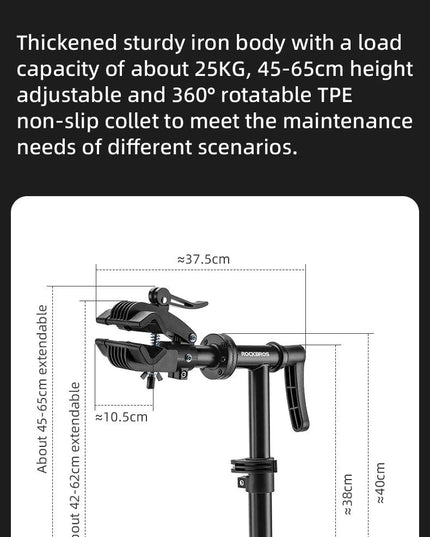 ROCKBROS Bike Repair Rack Desktop Professional Bicycle Wheel Truing Stand 360° Rotation Adjustable Maintenance Storage Stand
