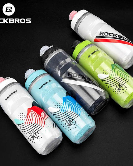 ROCKBROS Cycling Water Bottle Cold Water Insulated Thermal Silicone Bottle Fitness Outdoor Bicycle Portable 620ml Water Kettle
