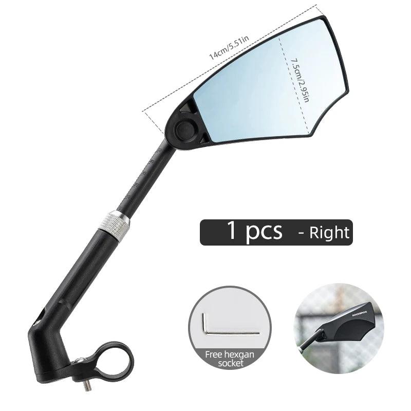 ROCKBROS Bicycle Rearview Mirror Universal Wide-Range 360° Adjustable Mirror For Mountain Road Bike Motorcycle Scooter Safety