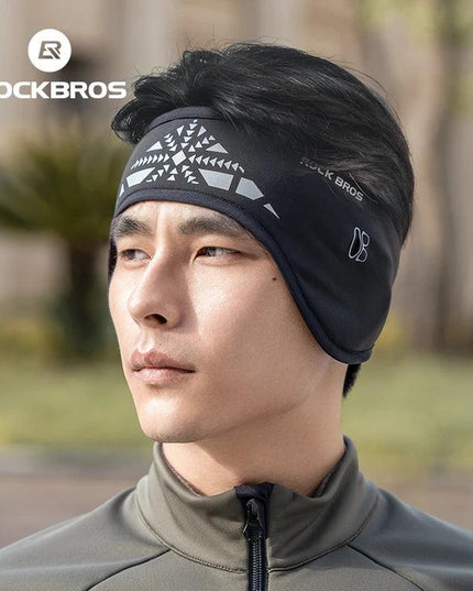 ROCKBROS Outdoor Cycling Headband Ear Warmer Men Winter Cycling Workout Windproof Double Layer Warm Earmuffs Headwear Sweatband