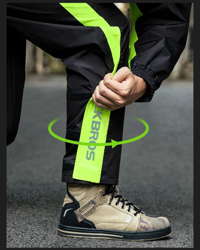 ROCKBROS Motorcycle Raincoat Suit Ultralight Rainwear Shoes Cover Waterproof Reflective Rain Coat Stripe for Riding Equipment
