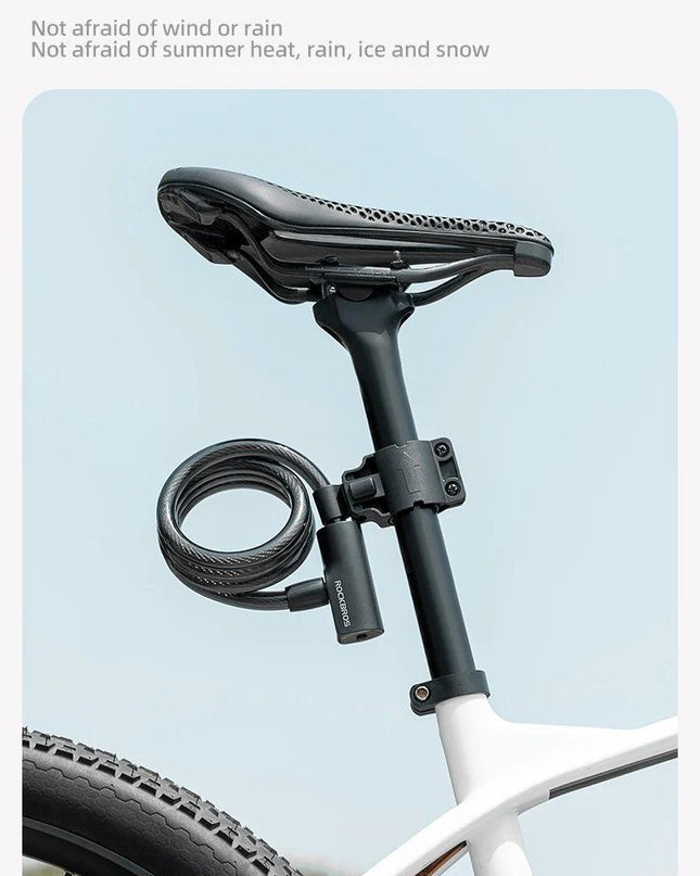 ROCKBROS Bicycle Lock Portable Anti-theft Zinc Alloy Multifunctional Cable Lock MTB Road Cycling Motorcycle Bike Accessories