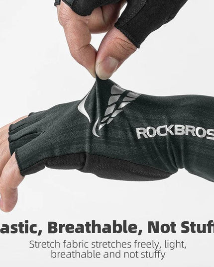 ROCKBROS Cycling Gloves Summer Bicycle Half Finger Gloves Shockproof Anti-Slip Fingerless Gloves Bike Breathable MTB Road Gloves