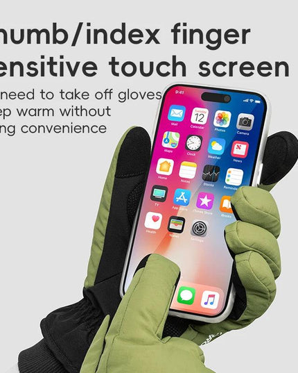 ROCKBROS Winter Ski Gloves Waterproof Snow Keep Warm Windproof Gloves Snowboard Gloves Touch Screen Fleece Motor Riding Gloves