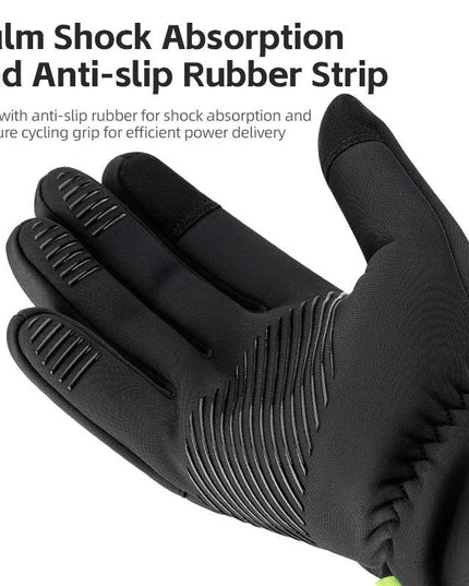 ROCKBROS Warm Bicycle Gloves Outdoor Touch Screen Winter Gloves Windproof Motorcycle Scooter Ski Anti-slip Thermal Bike Glove