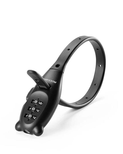 ROCKBROS Portable Bicycle Lock Cable Tie Zinc Alloy Lock Helmet Password Lock Anti-Theft Safety Freely Adjustable Rope Lock