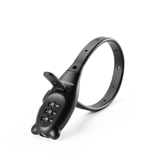 ROCKBROS Portable Bicycle Lock Cable Tie Zinc Alloy Lock Helmet Password Lock Anti-Theft Safety Freely Adjustable Rope Lock